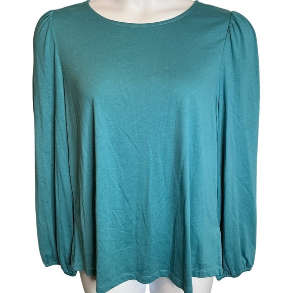 Boden Women's Teal Long Sleeve Stretchy Top Size US 20/22 Coastal Everyday Basic - Picture 1 of 10